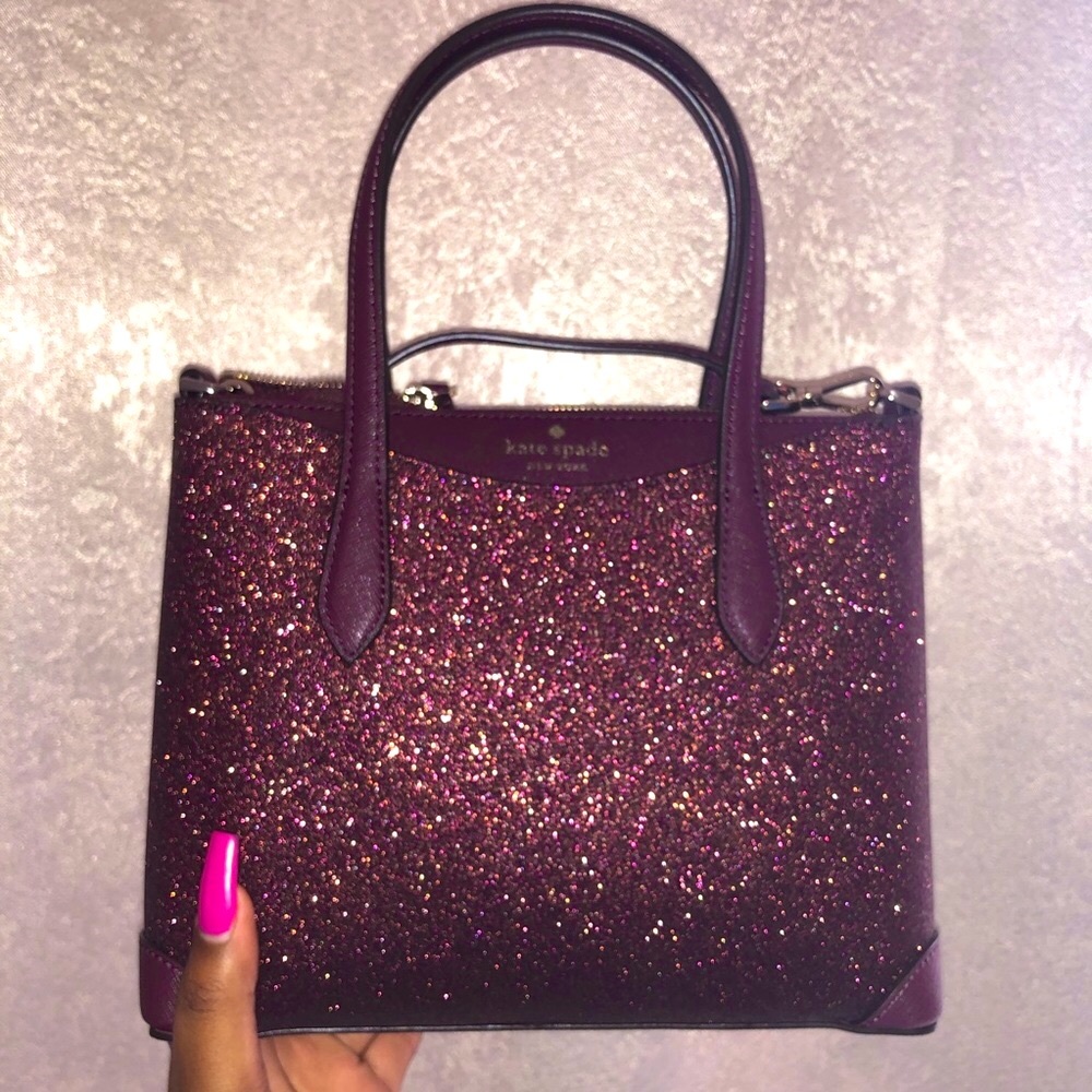 Kate Spade Shimmy Glitter Fabric Mini Satchel in Deep Nova